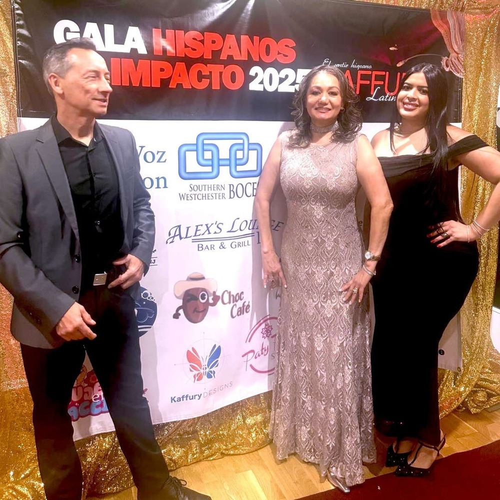 honoree maria guerrero joined by colleagues at gala