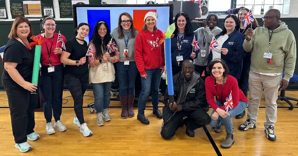 staff readies to kickoff Winter Olympics at school