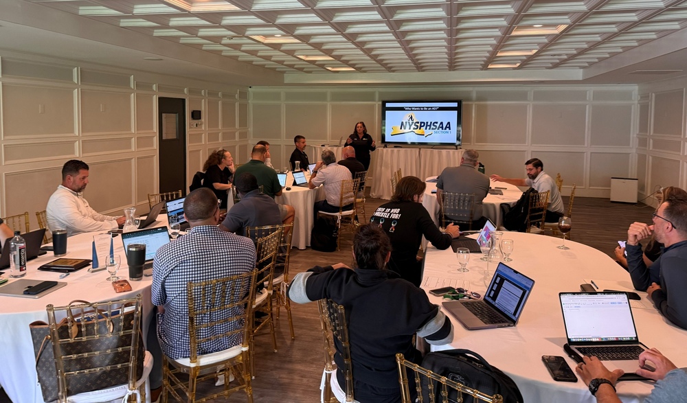 Section One's Rebecca DiSisto-Leslie leads a professional learning workshop for athletic directors.