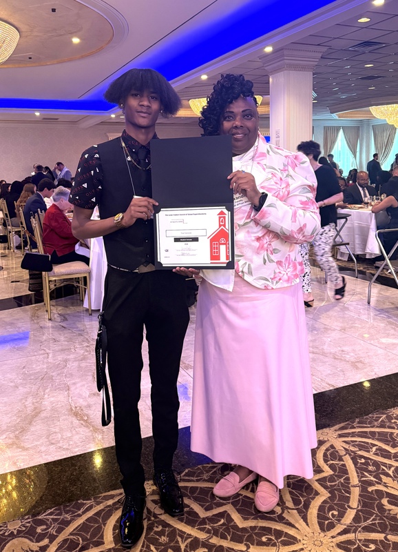 adminstrator and student at gala