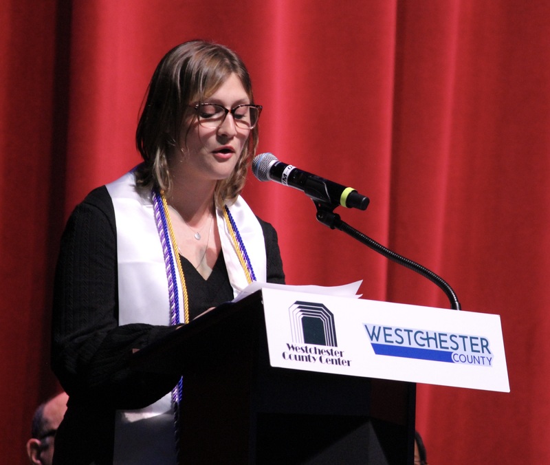 Valedictorian Rebecca Durinda, a student in Security, Law & Policing.