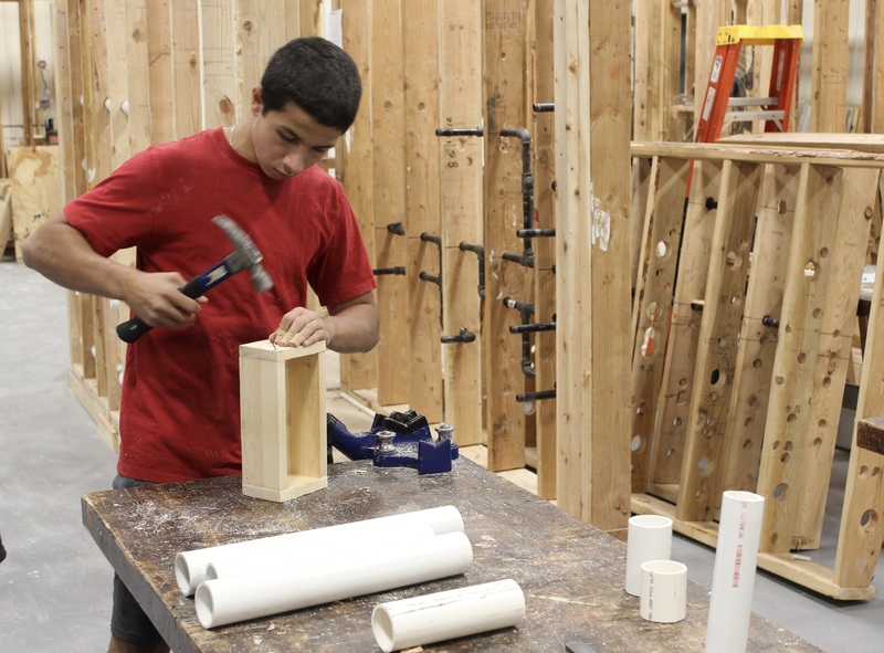 Construction students built several items, including planter boxes.