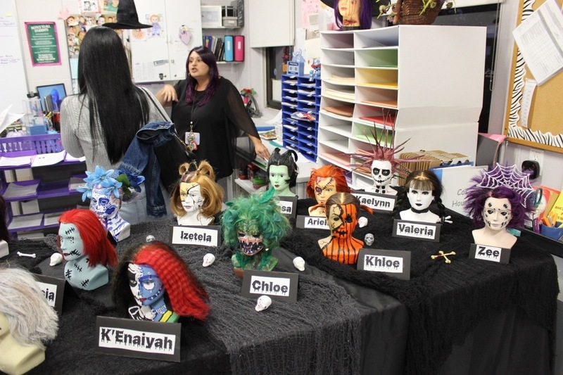 Cosmetology student had their Halloween-themed designs on display.