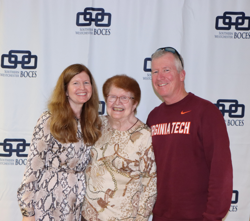 honoree joined by mom and husband