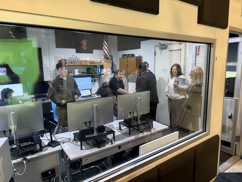 Visitors tour the Video Production classroom at the Center for Career Services on Oct. 15, 2026.