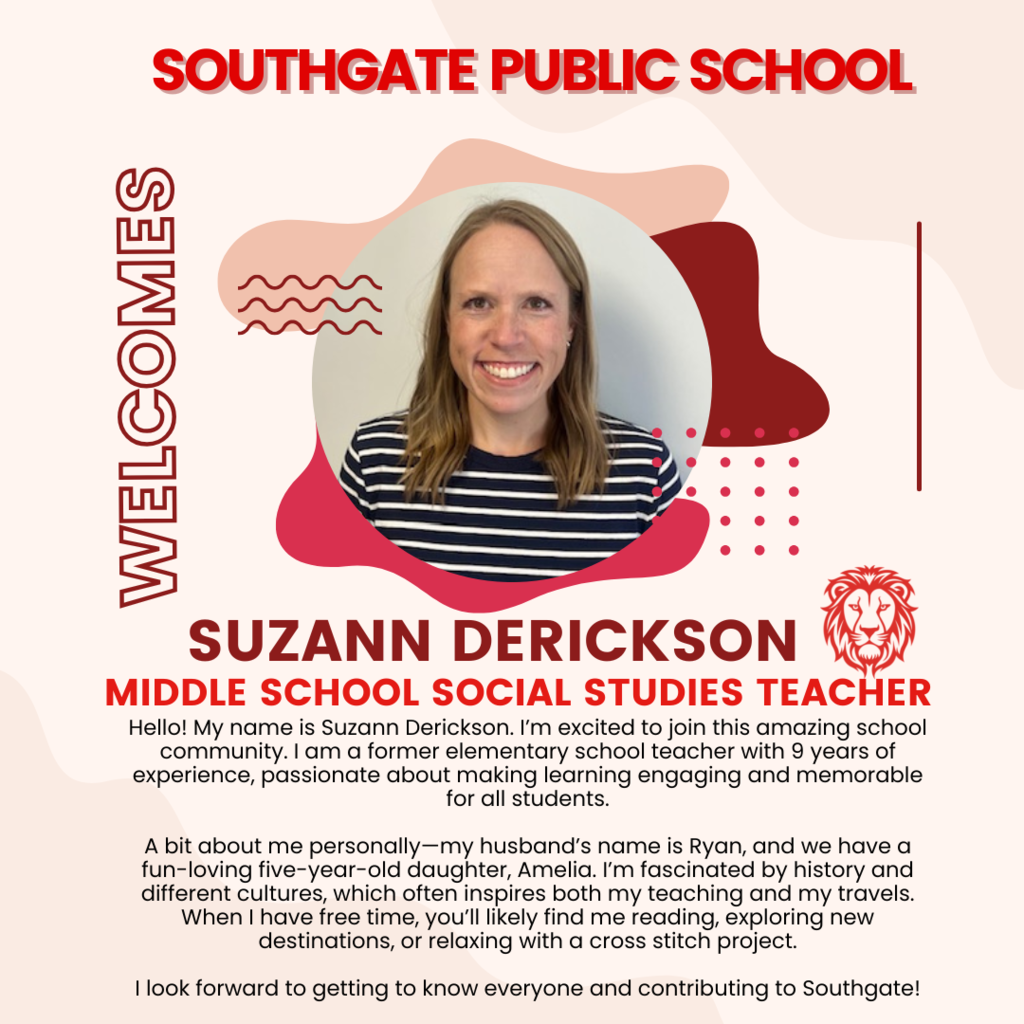 Welcome Mrs. Derickson