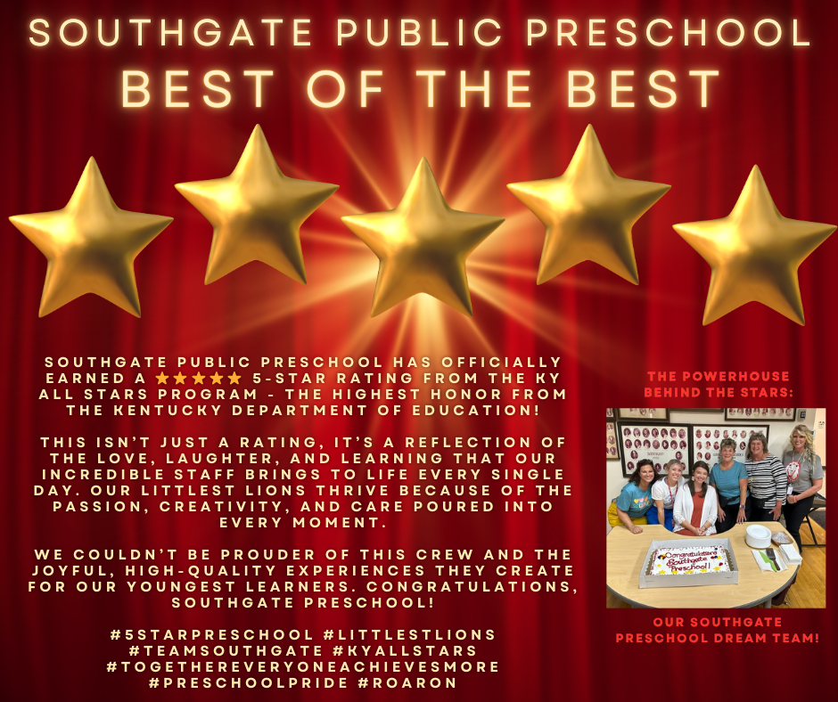 * * * * * 5 STAR PRESCHOOL RATING * * * * *