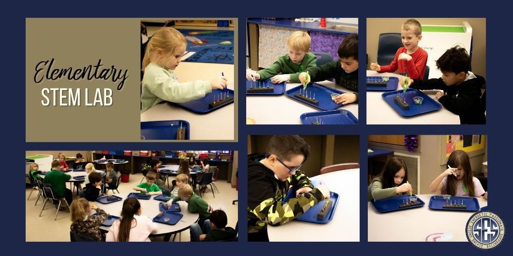 students pick up beads with tweezers place on toothpicks