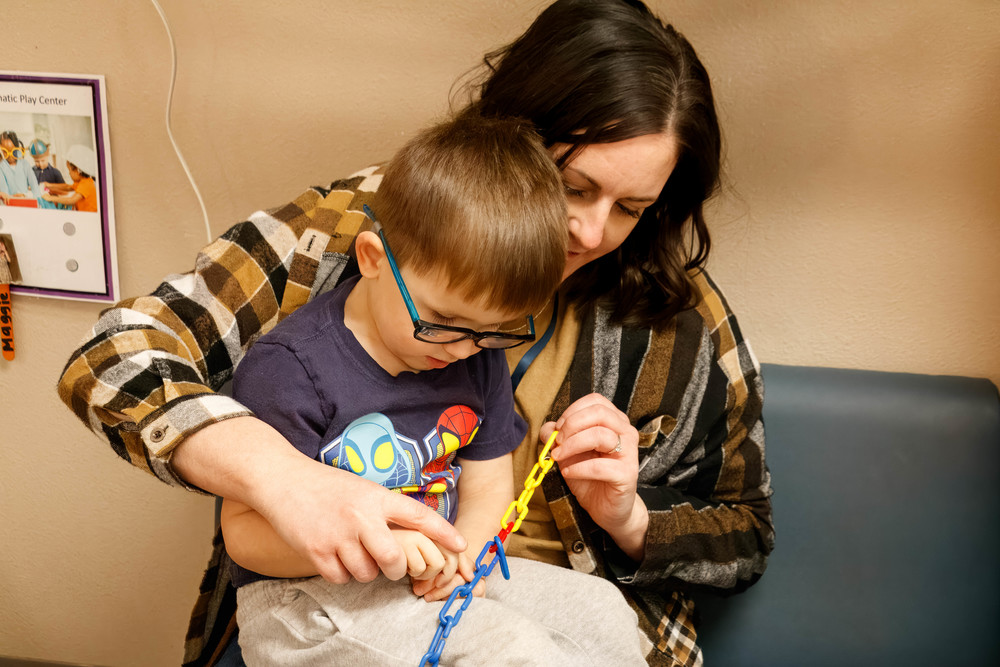 teacher and preschooler