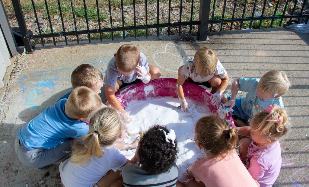 Picture of preschool sensory play