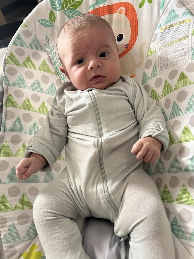 baby in bouncer