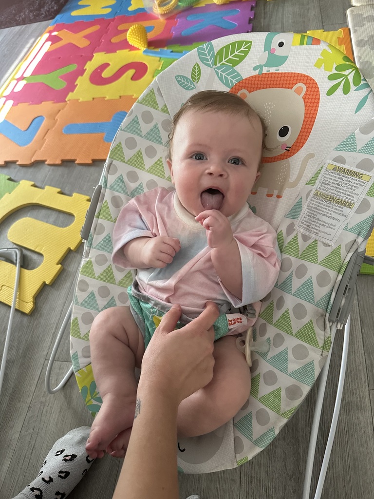 baby in bouncer
