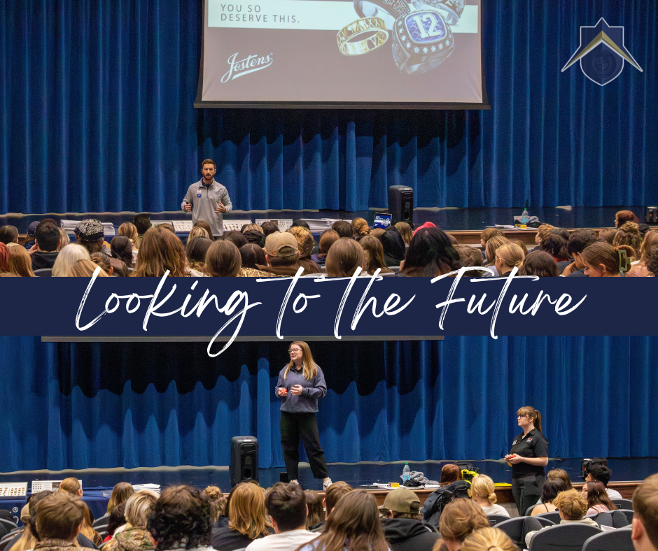 Collage of students at presentation