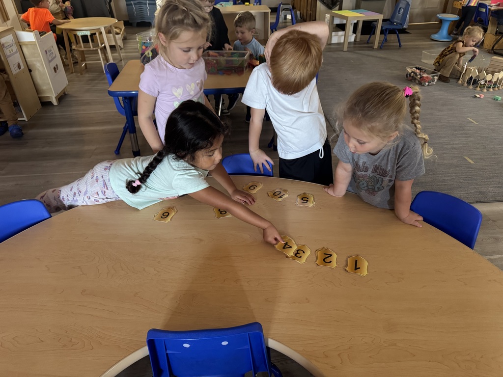 children putting numbers in order