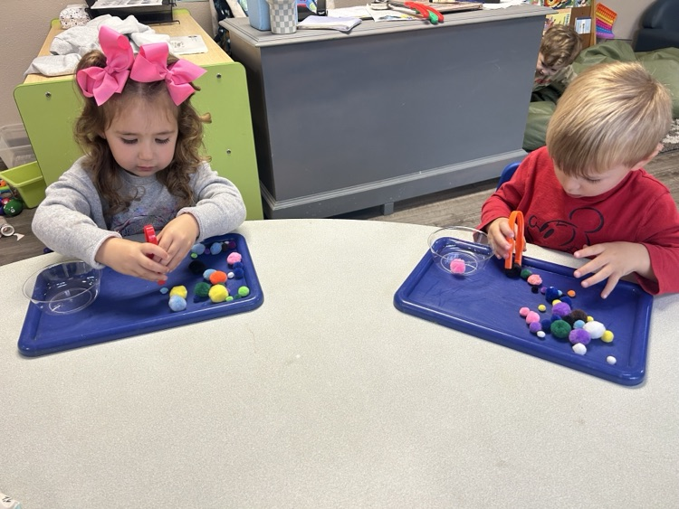children doing fine motor activity