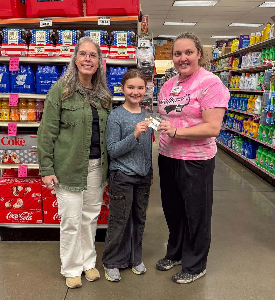 Student and adults accepting gift cards