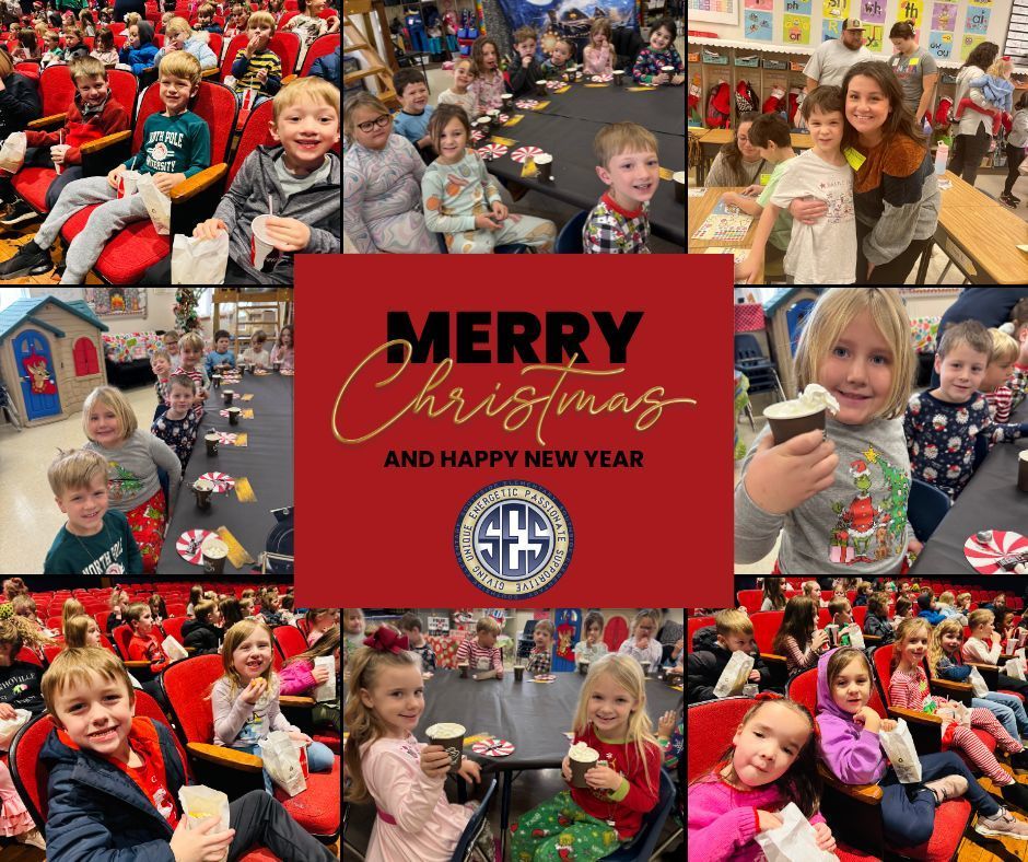 Christmas collage of students