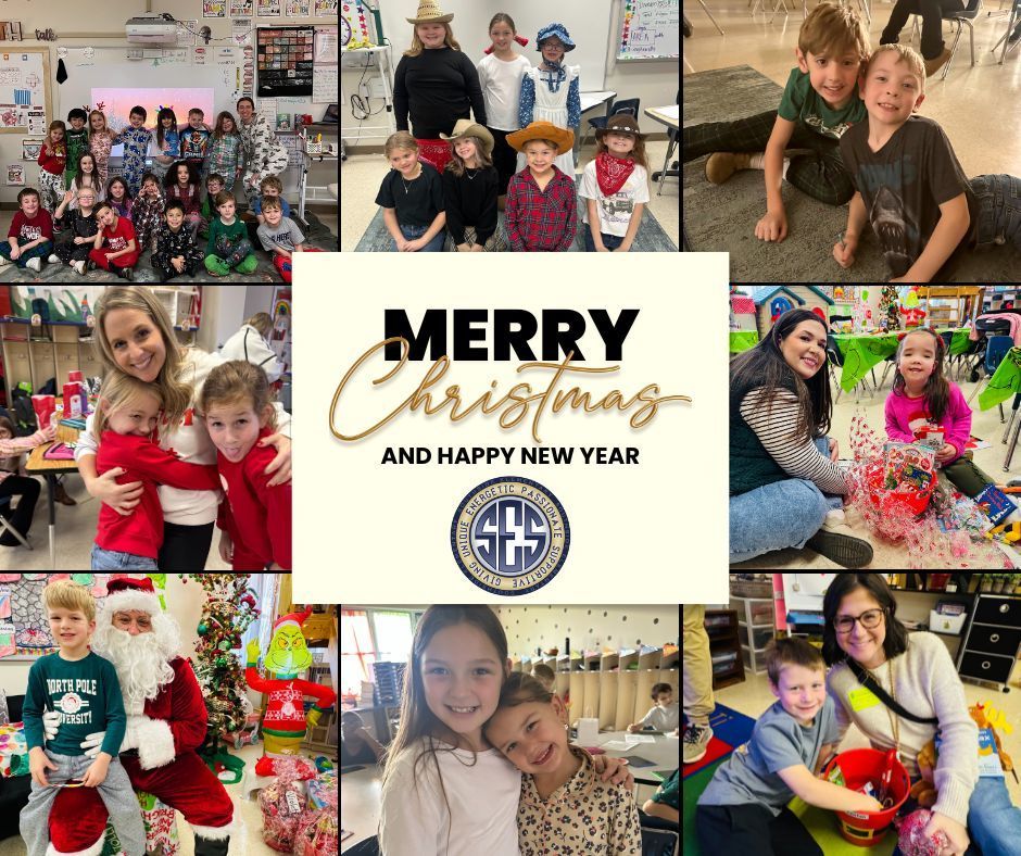 Christmas collage of students