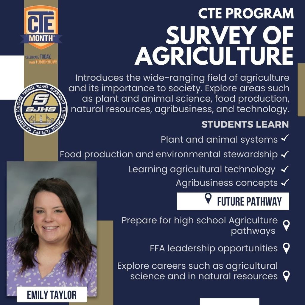 SJHS CTE Graphic, Taylor pictured