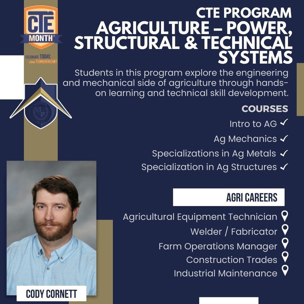 SCHS CTE Agri, Cornett Pictured