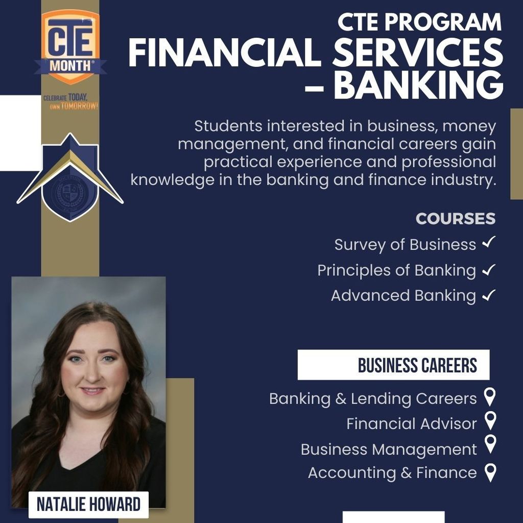 SCHS CTE Finance Graphic, Howard pictured