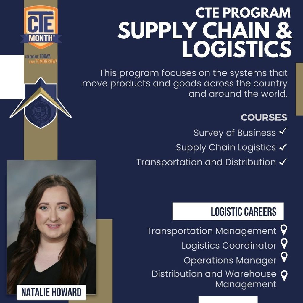 SCHS CTE Supply Chain Graphic, Howard pictured