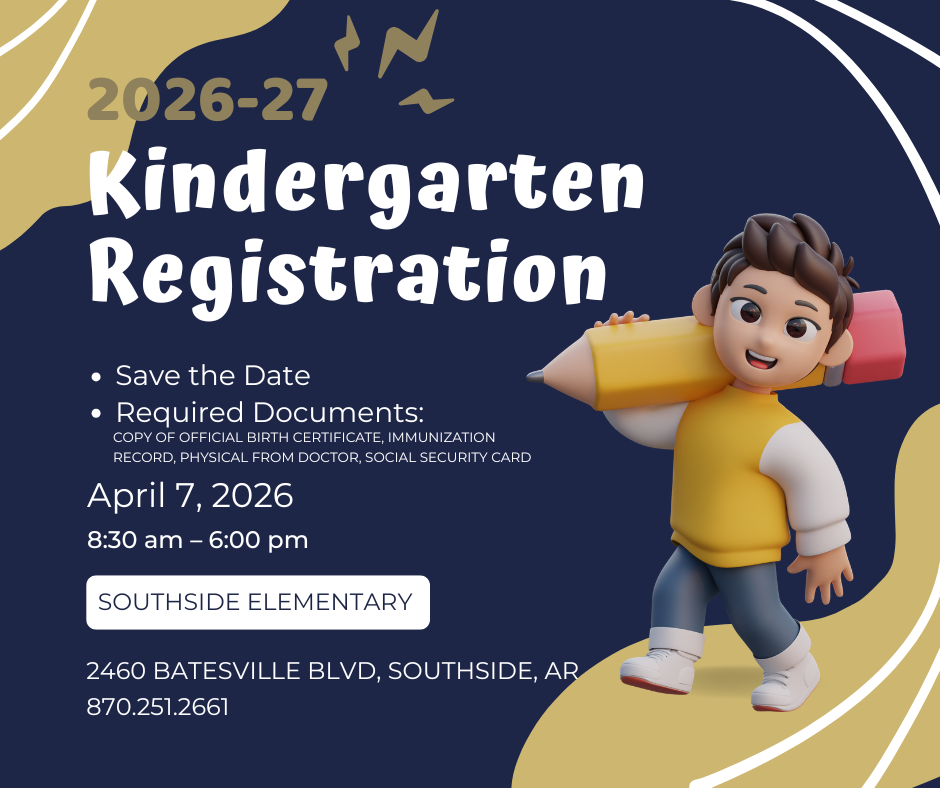 Graphic of a boy holding a pencil with announcement