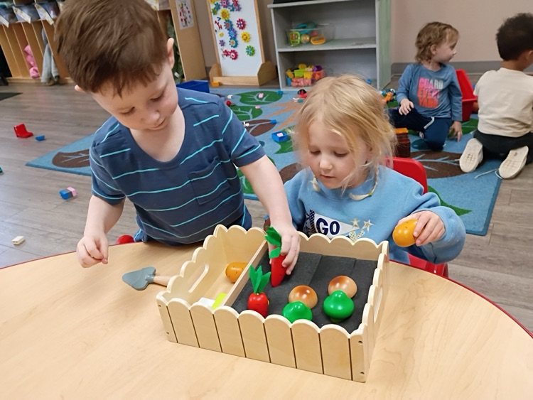 children learning about planting vegetables