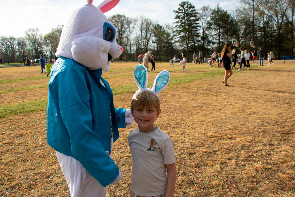 Easter bunny and boy
