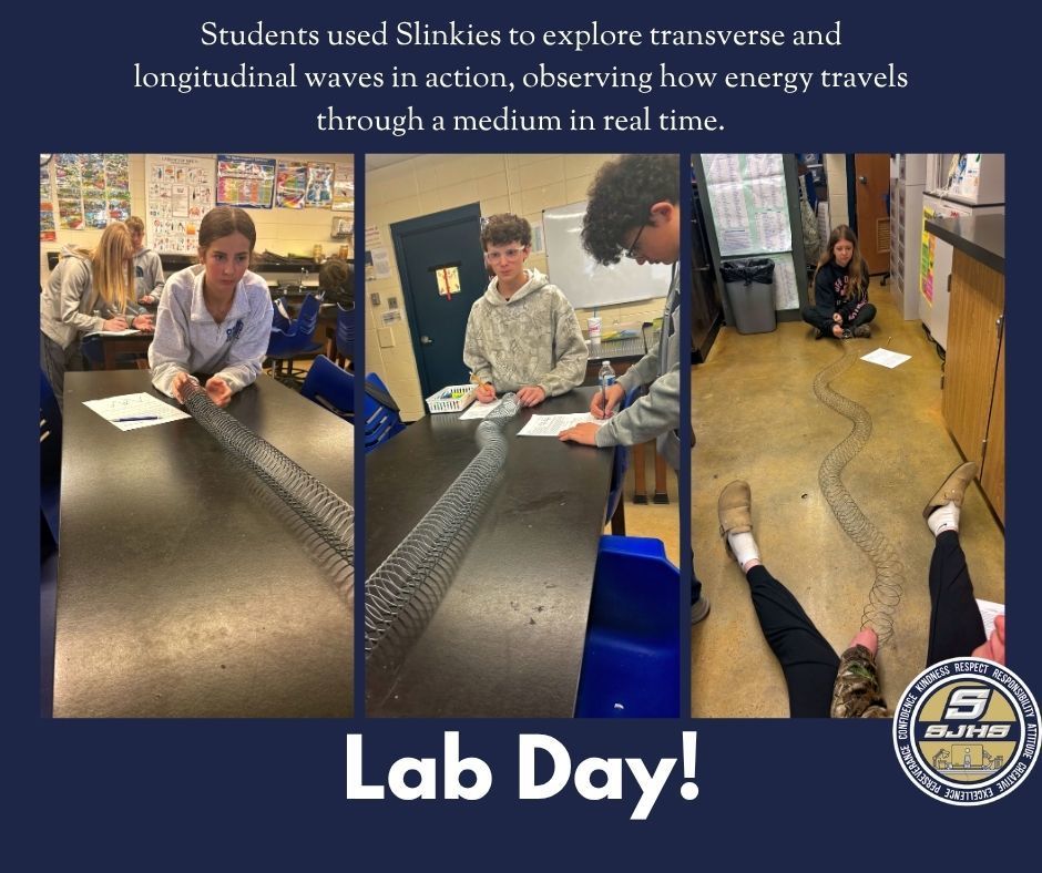 students use slinky in a science lab