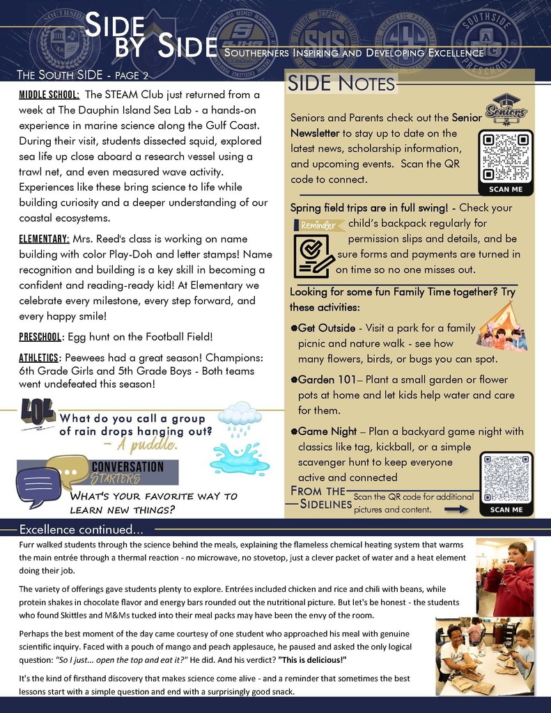 Page 2 boy and girls eating MREs