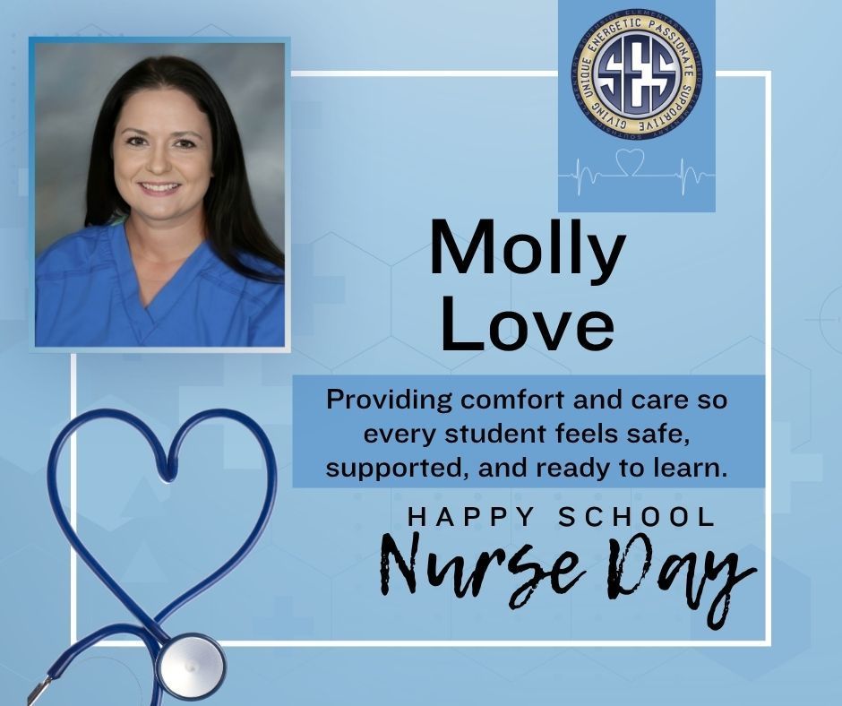 School nurse appreciation day graphic, smiling woman