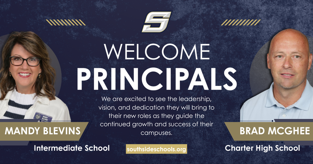 woman and man smiling, welcome principals graphic