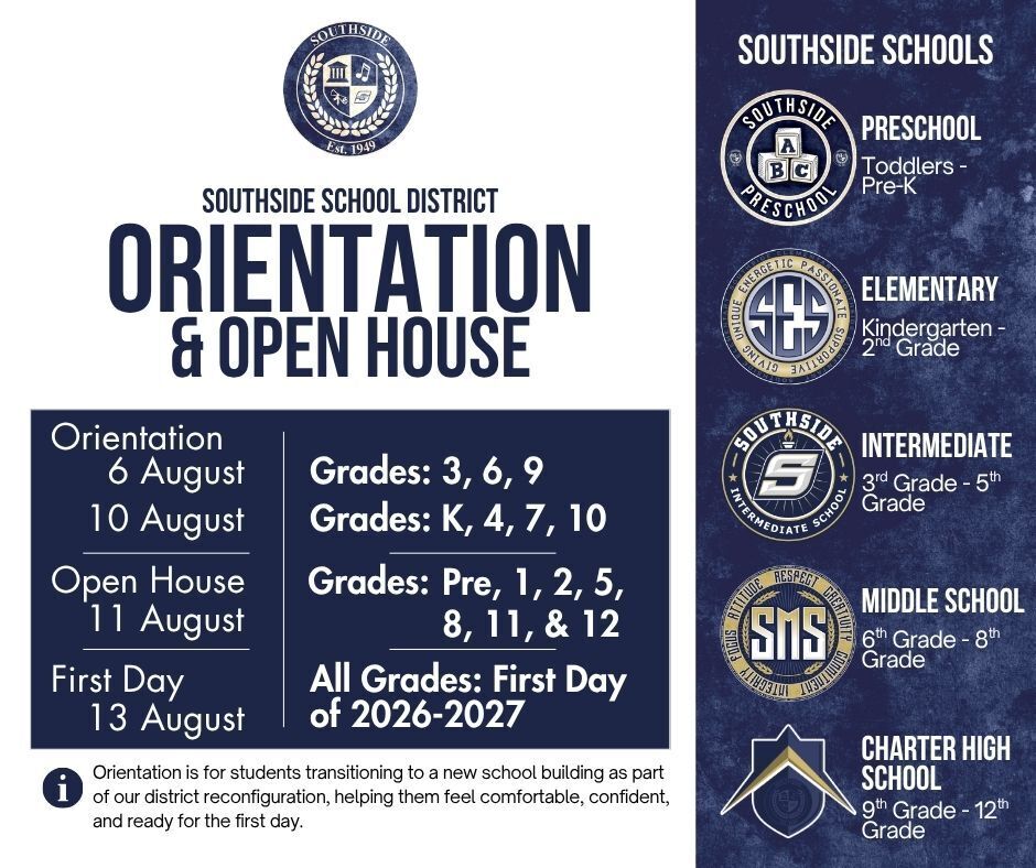Orientation and Open House graphic