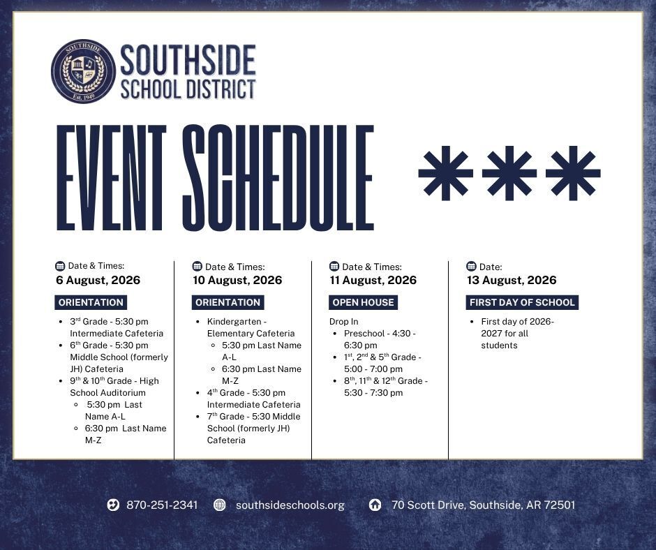 Event schedule graphic