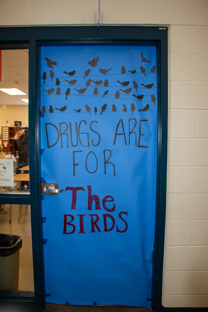 Drugs are for the bird door 
