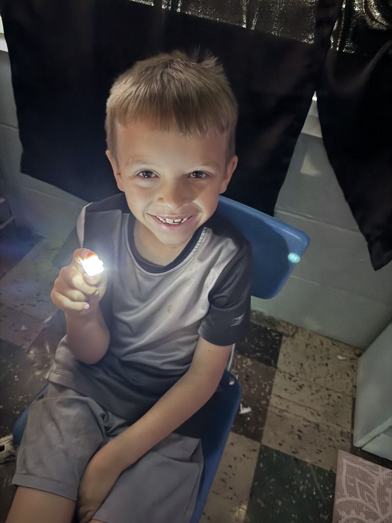 Mrs. Kline's first graders lit up science class making star projectors! They discovered why stars twinkle at night but hide during the day. The lesson ended with an impromptu disco dance party. 