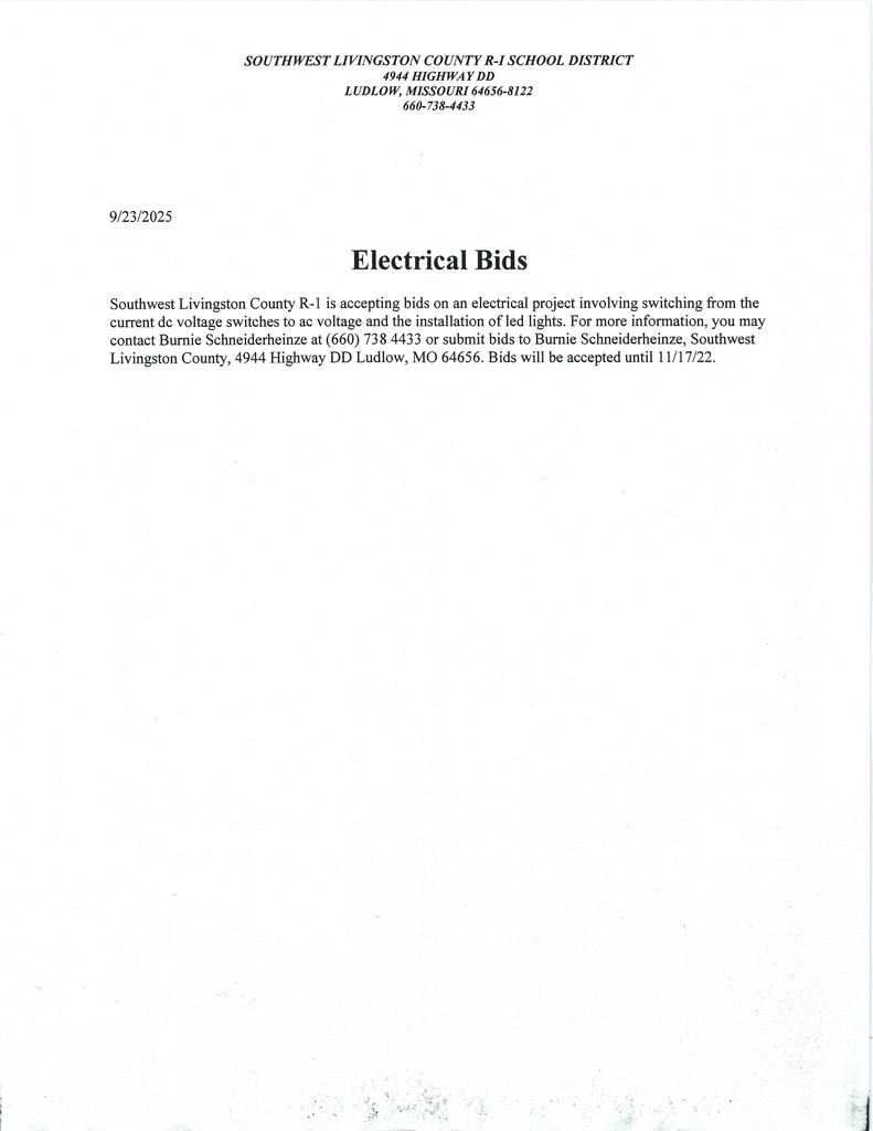 Electrical Bids