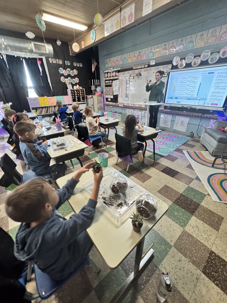 Tuesday was extra special for First Grade, as they received a visit from Webb Cattle Company, their partners in education! 🐄 The kiddos learned all about terrariums and got to create their own little ecosystems. Their faces lit up with excitement as they built these mini-worlds! 🌱✨