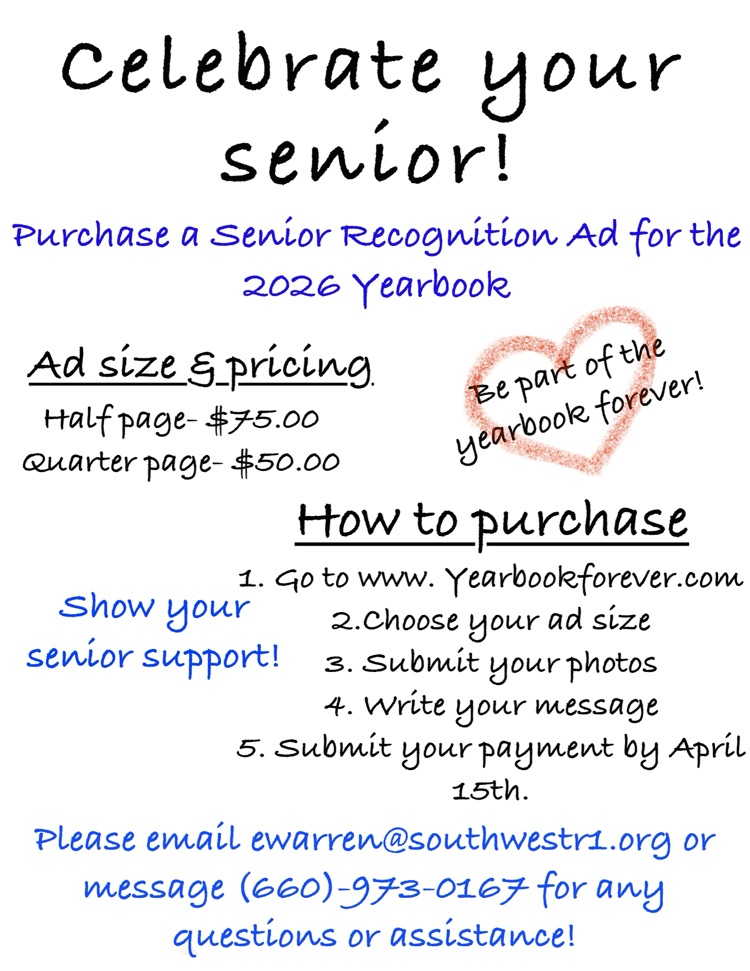 Get your 2026 Senior yearbook ad!