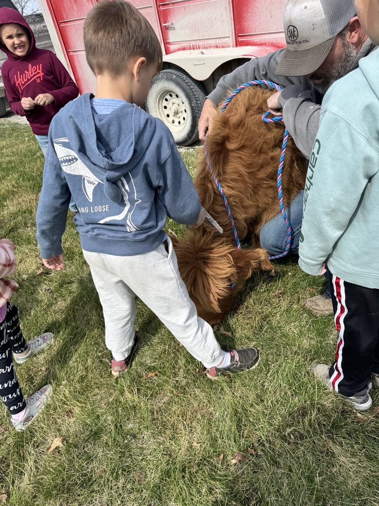 Mrs. Kline's first-grade class welcomed Partners in Education, Webb Cattle Company, today. The visit brought learning to life as students engaged with a real-world perspective on agriculture and animal care. The kids loved Thelma, and she loved all of the attention. 