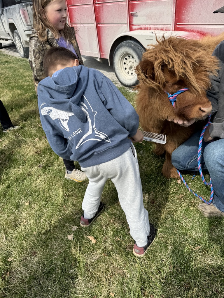 Mrs. Kline's first-grade class welcomed Partners in Education, Webb Cattle Company, today. The visit brought learning to life as students engaged with a real-world perspective on agriculture and animal care. The kids loved Thelma, and she loved all of the attention. 