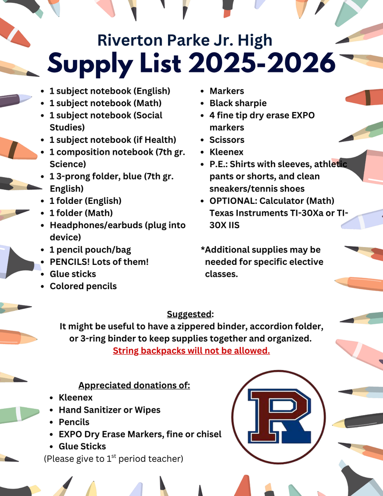 JH Supply List 2025-2026