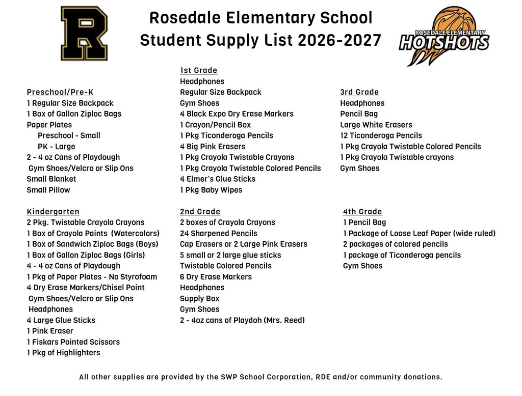 RDE Supply List 26-27