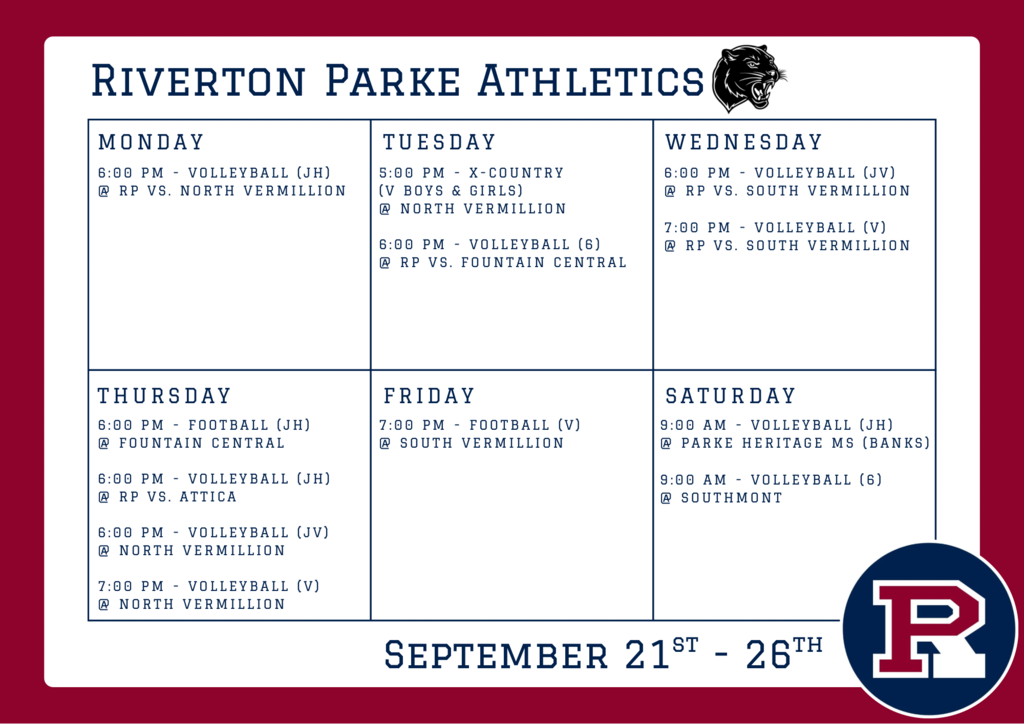 Sport Schedule 9/21-9/26