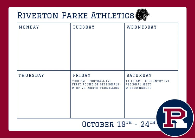 schedule 10/19-10/24
