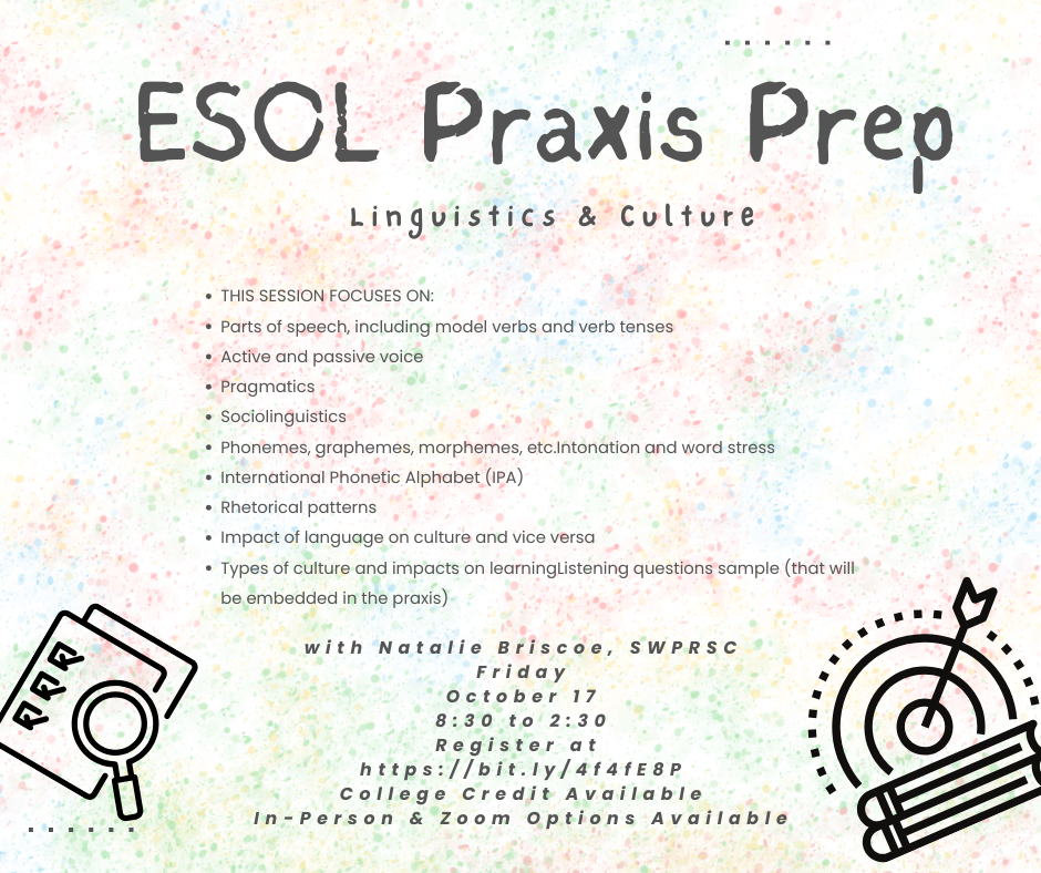10-17  ESOL Praxis Bootcamps