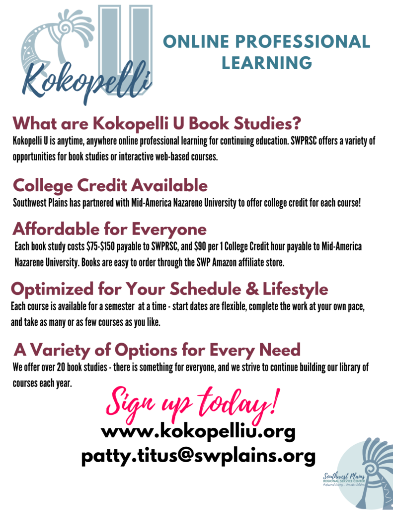 There's still time to do a book study this semester! www.kokopelliu.org