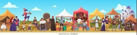 Animated rendering of a medieval craft fair