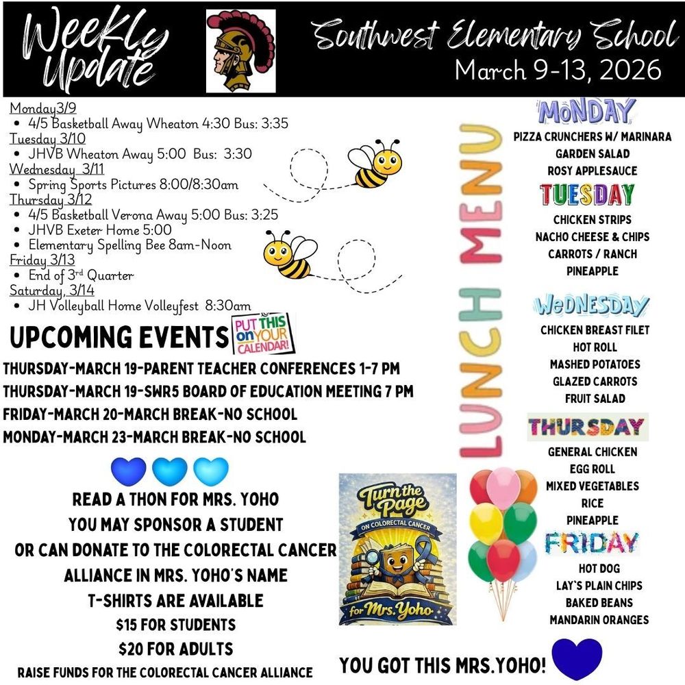 Week of March 9 Southwest Elementary Newsletter